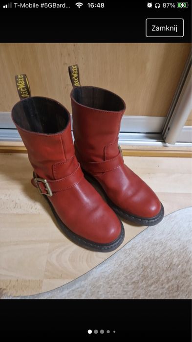 Czerwone martensy botki 38