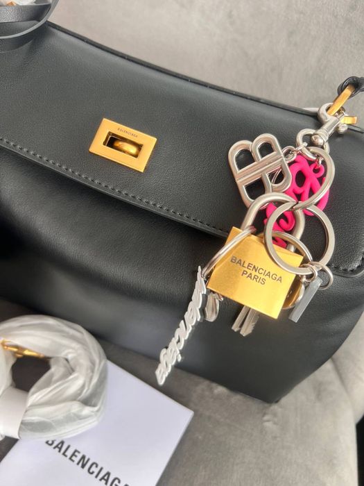 Женская сумка Balenciaga Rodeo Black кожа