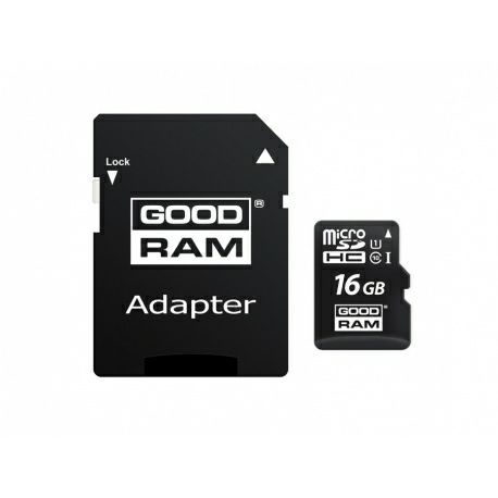 Cartão de Memória Micro SD 16GB GOODRAM M1AA CL10 UHS-I+ADAPT