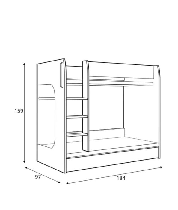Łóżko piętrowe firmy Black Red White