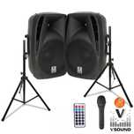 COLUNA AMPLIFICADA 15″ 2x500W USB/BT/SD MICRO – VSOUND