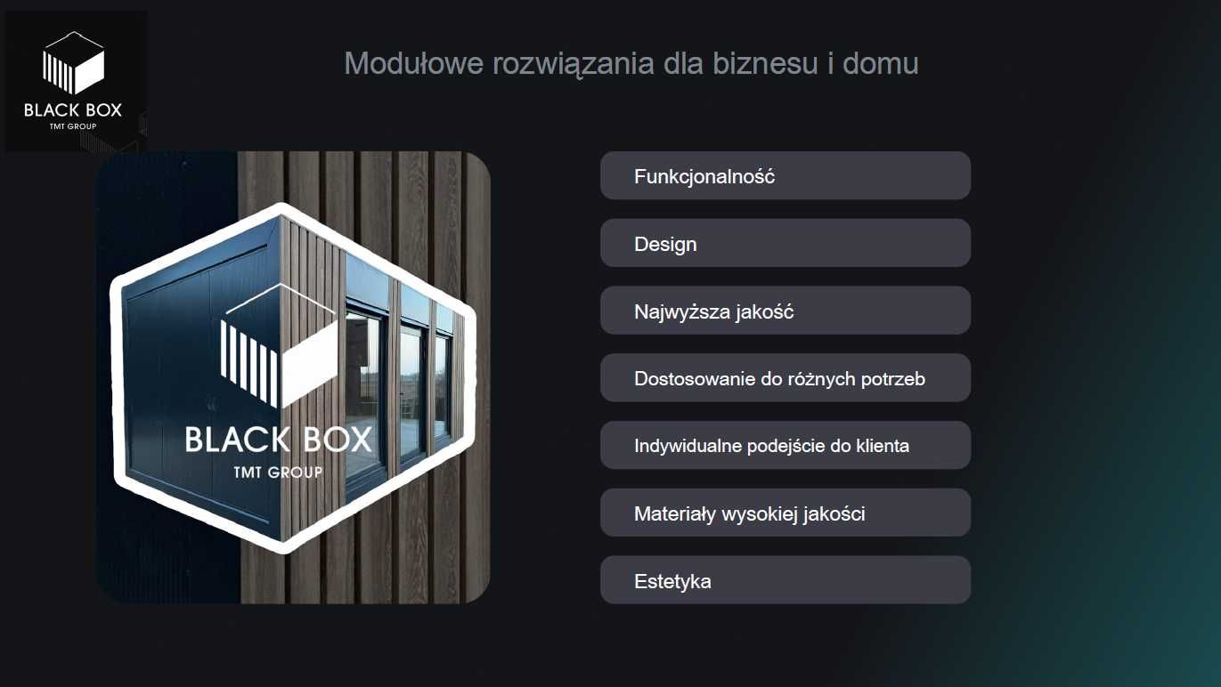 Producent kontenerów / pawilonów modułowych - Kontenery BlackBox