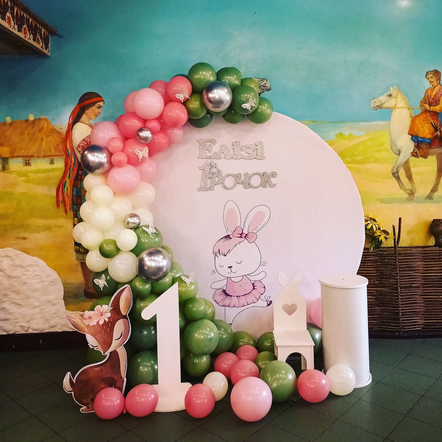 Фотозона на день народження, 1 рік,гелієві кульки, ювілей
