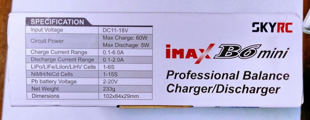 iMAX B6 mini 60W(6A) SkyRC Оригинал универс-е зарядное устройство.