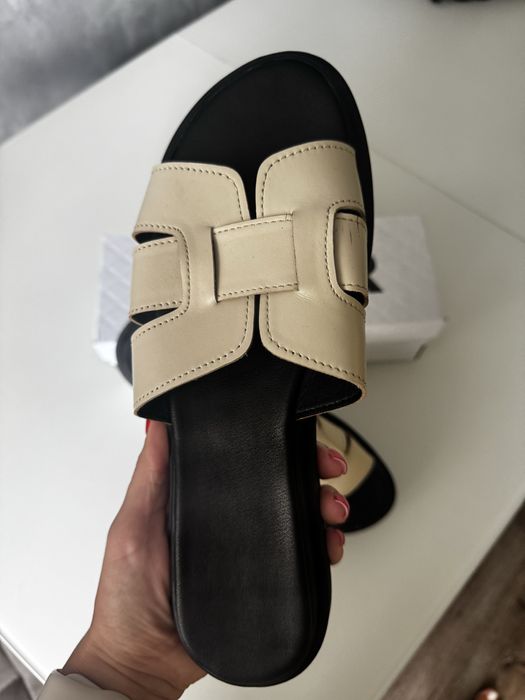 Шльопанці із натуральної шкіри, устілка 27 см