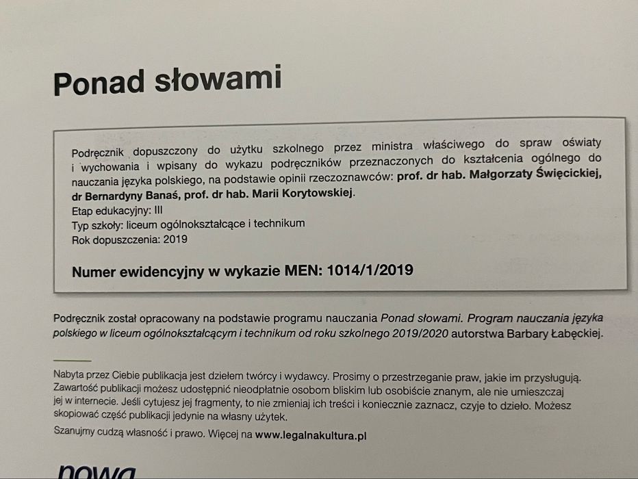 Ponad słowami 1 część 1 i 2