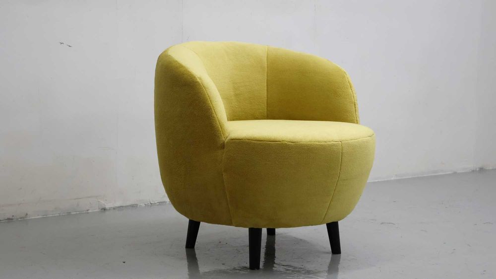 TEA WYGODNY FOTEL kolor cytrynowy obły kształt LOOKS by WOLFGANG JOOP