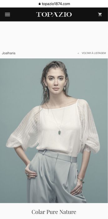 Conjunto colar+brincos em prata e Quartzo verde