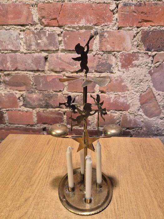 Stara zabawka choinka karuzela świecznik adwentowy Sweden Vintage