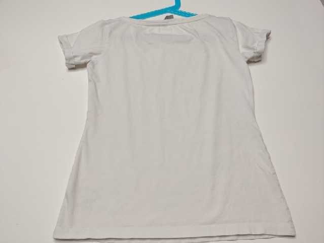 Fajna koszulka dziewczęca krótki rękaw 152 biała sportowa