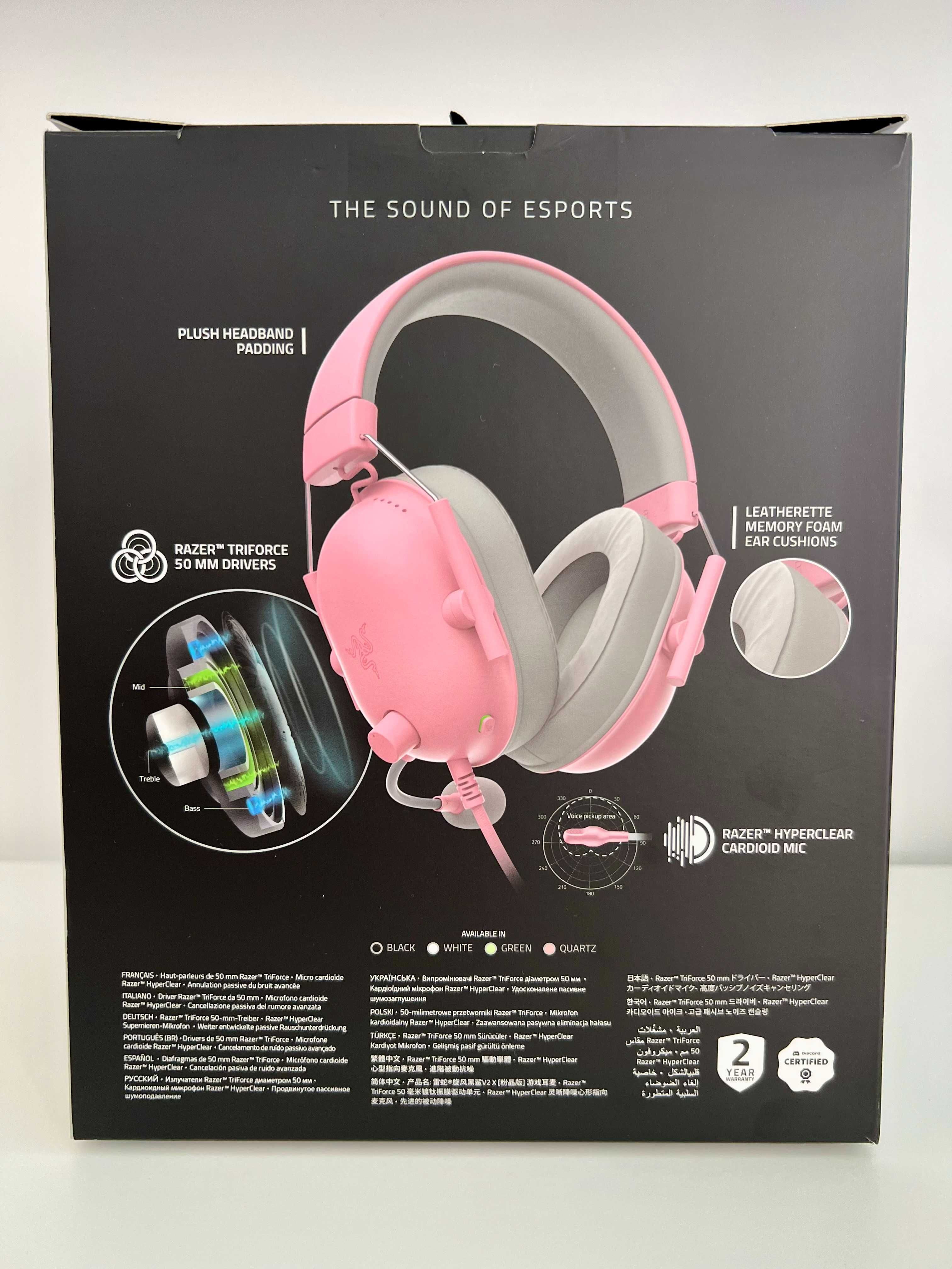 Headset Razer Blackshark V2 X 7.1 - Rosa