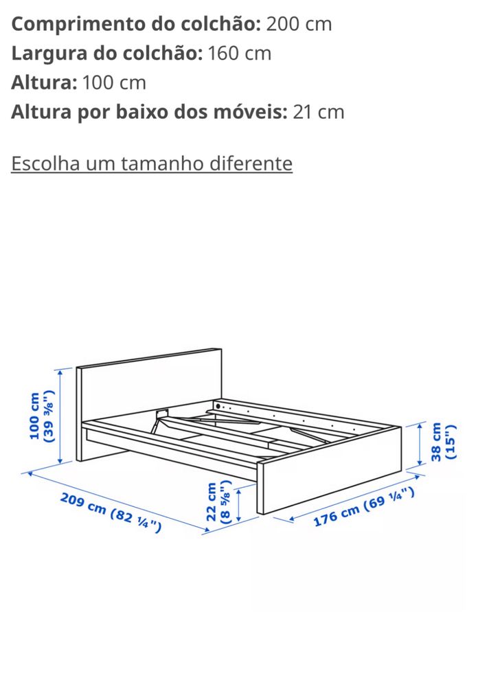 Cama de Casal - Malm Ikea