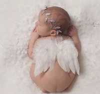 Крылья белые и веночек для фотосессии младенца