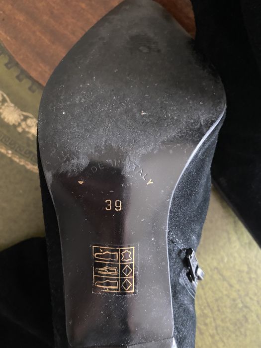 Сапоги высокие, модельные, замша. Италия/Лондон