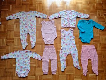 Nowy komplet paka ubrań niemowlęcych 86 kwiaty Dartomik