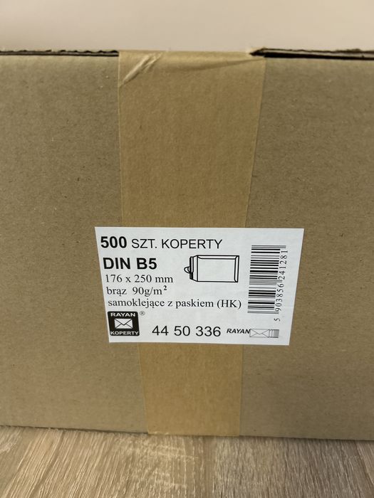 Koperty B5 brązowe 500 szt.