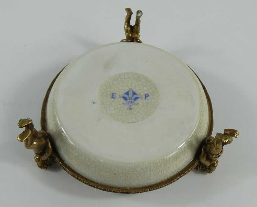 PATERA porcelana + brąz AMOR Putto paterka MYDELNICZKA