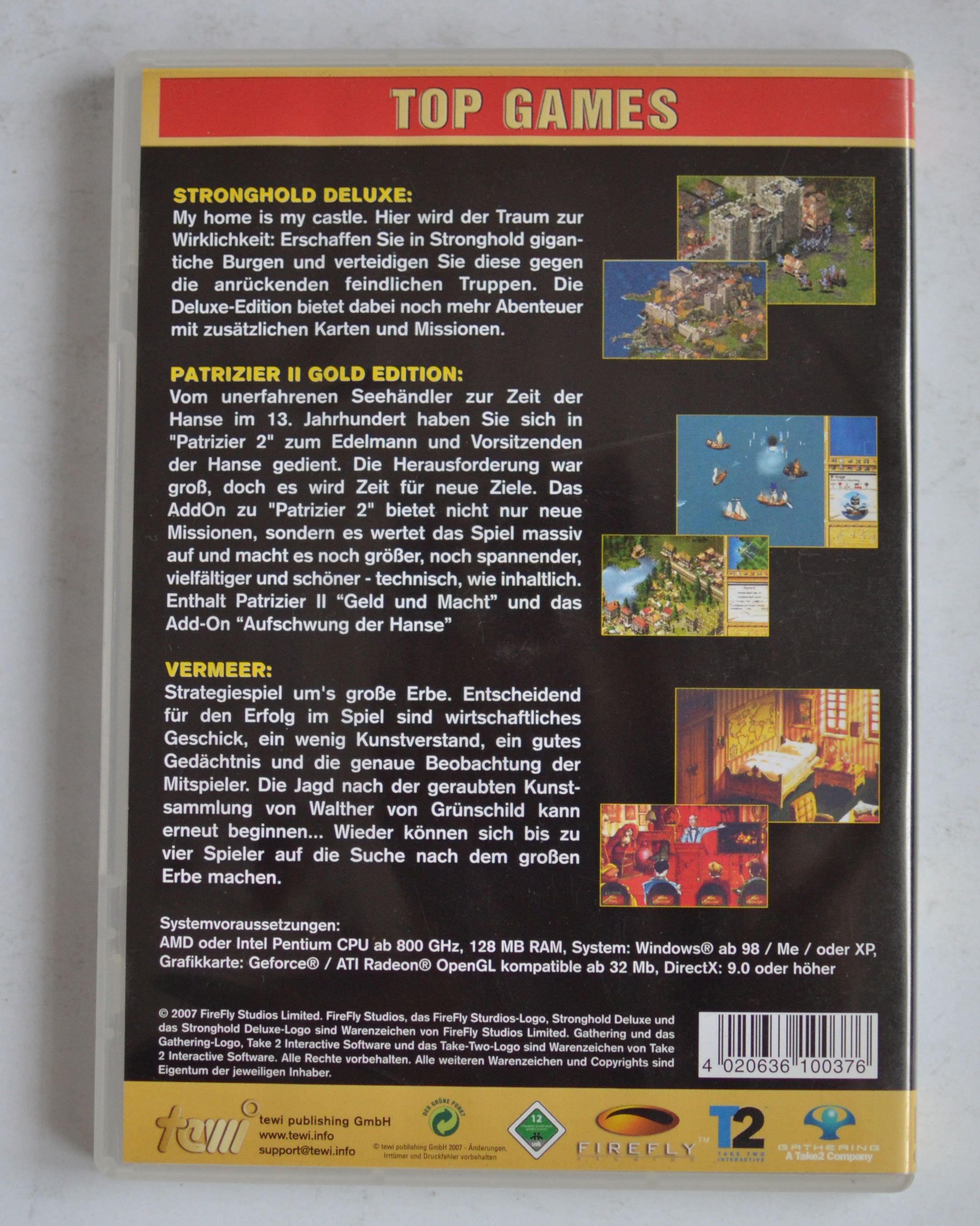 TOP GAMES Stronghold deluxe patrizier II Vermeer Gra PC