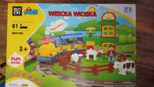 Wesoła wioska klocki blocki mówi 61 elementów lokomotywa jak Duplo