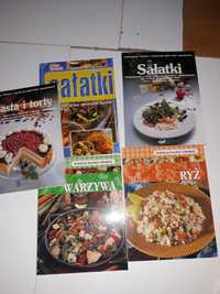Książki kulinarne, sałatki, torty- 5 szt