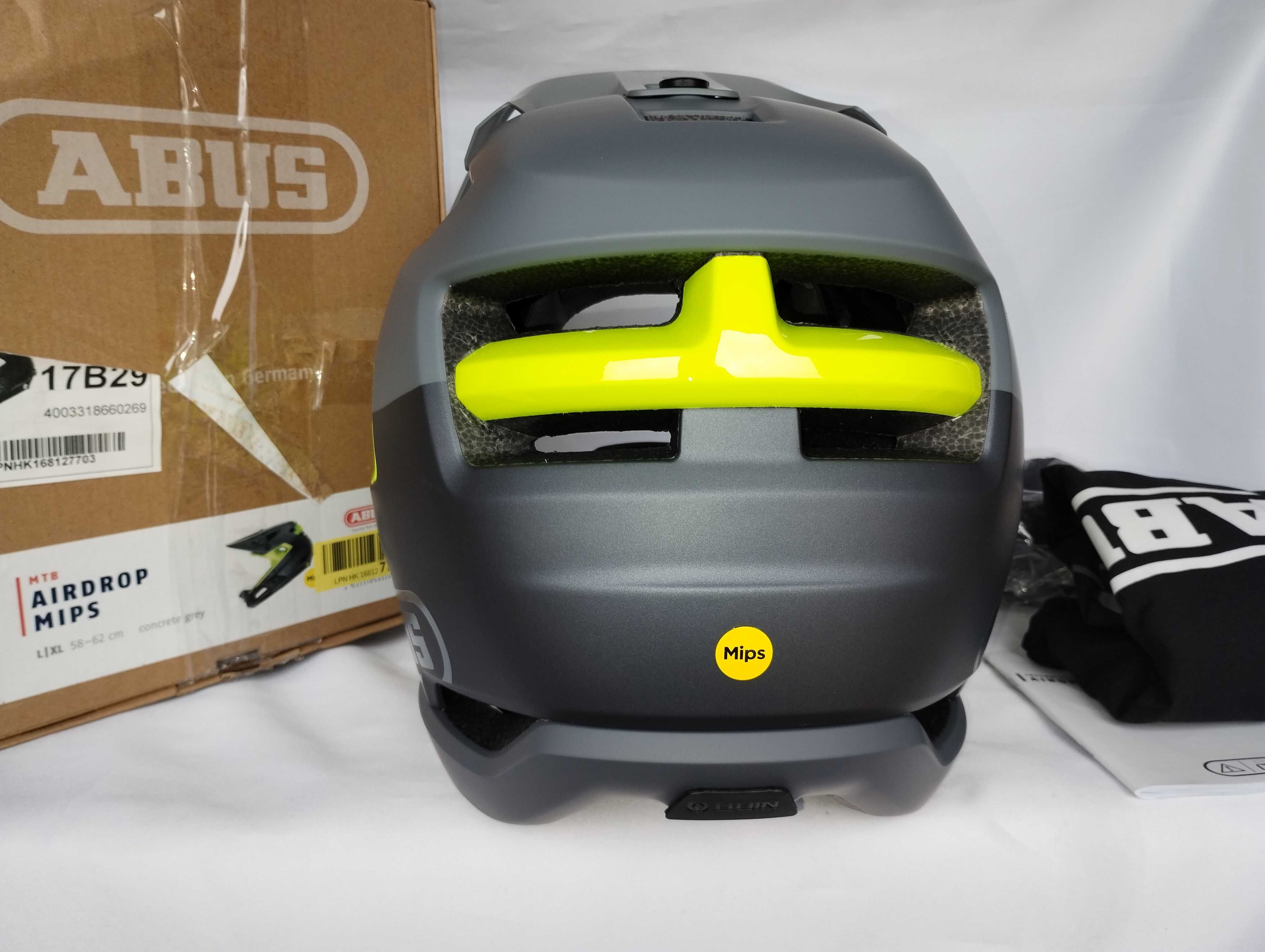 Kask rowerowy fullface Abus AirDrop Mips Concrete Grey L/XL 58-62cm