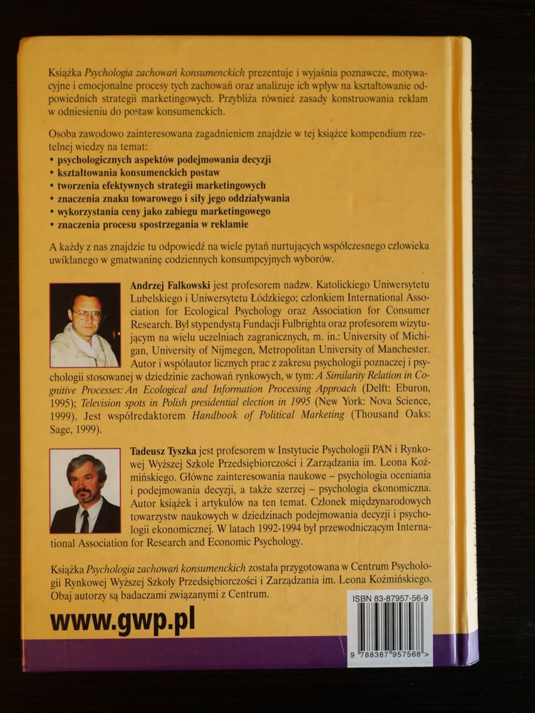 Psychologia zachowań konsumenckich A. Falkowski T. Tyszka