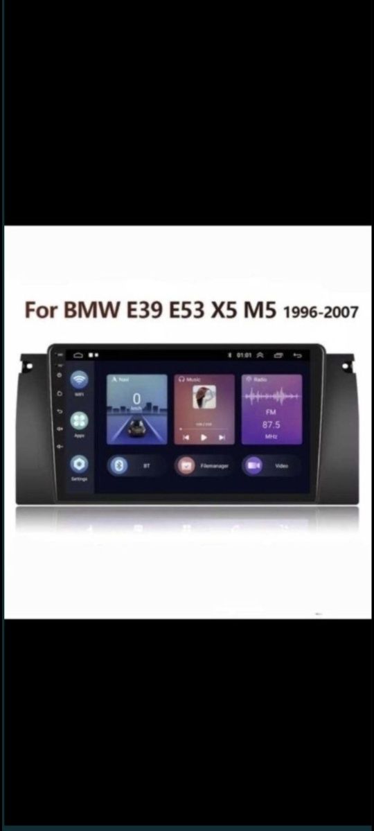 Android Radio BMW E39 X5 E53 Android gps rds 9"