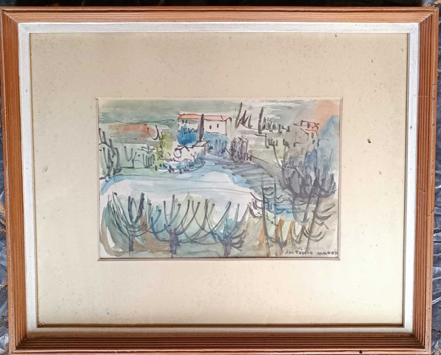 António Cardoso e Augusto Sousa  de 4 quadros antigos.