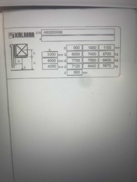 wózek widłowy czołowy KALMAR ECF 80-9