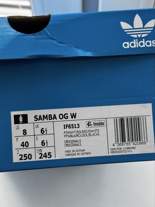 Шкіряні кросівки adidas Originals Samba OG оригінал 40 розмір