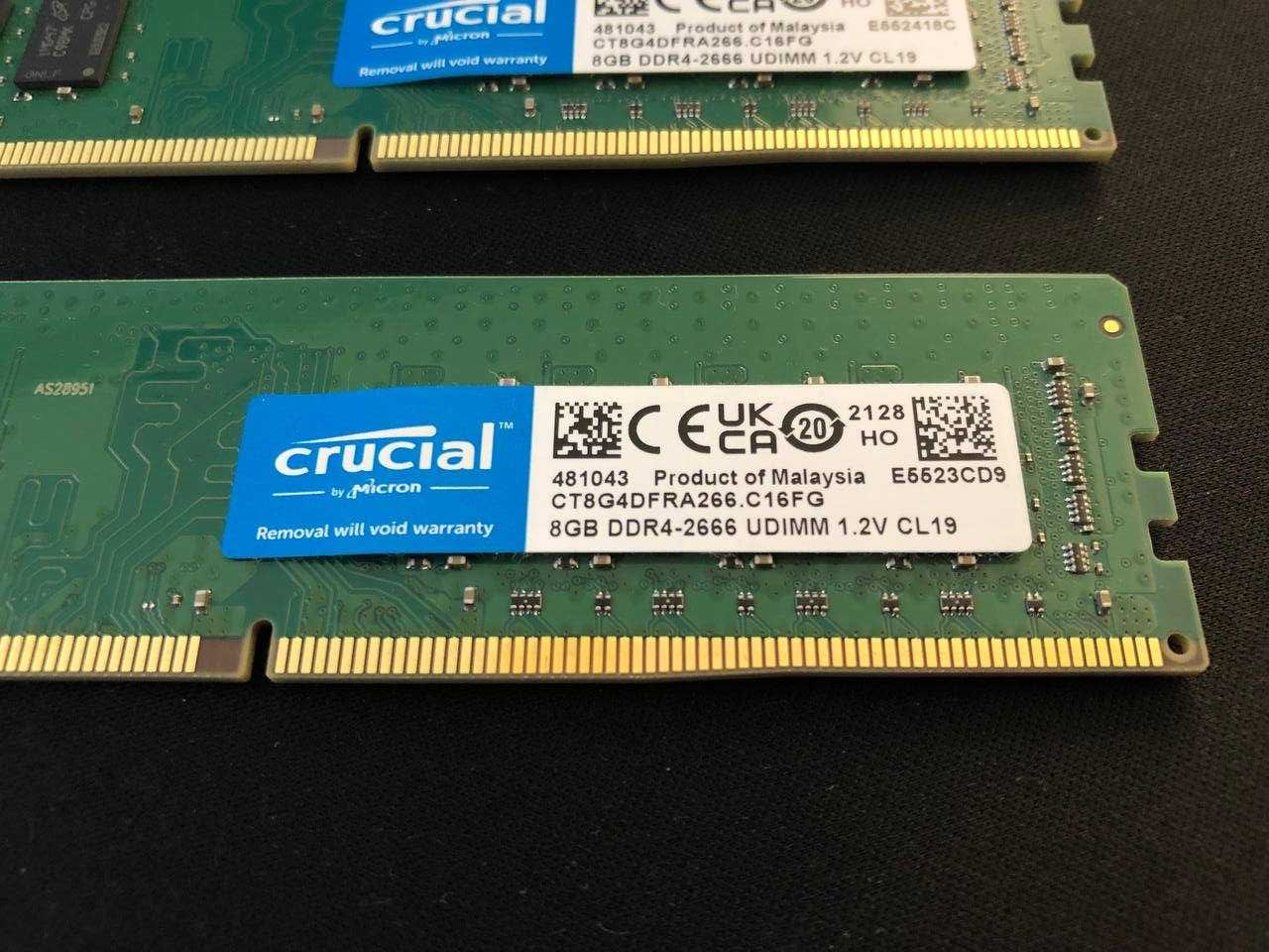 Оперативна пам'ять Crucial DDR4 16GB(2х8) 2666Mhz для бюджетного ПК