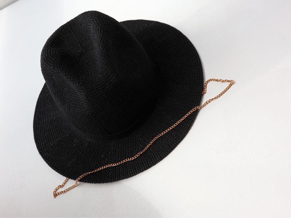 Шляпа федора чорна капелюх унісекс чоловічий жіночій соломʼяний