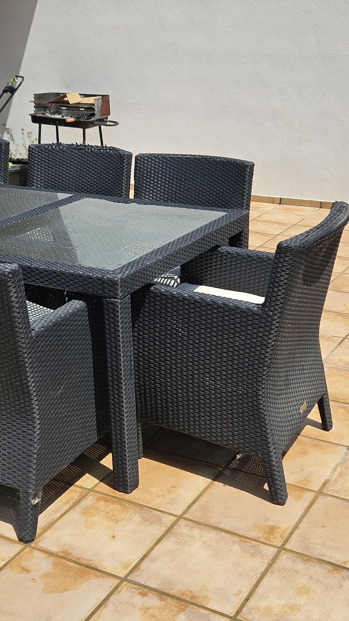 Conjunto de Jantar de Exterior 9 Peças (Mesa + Cadeiras, Indian Ocean)