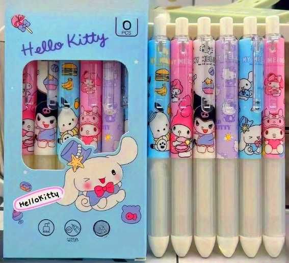 6 szt. długopisów Kuromi Cinnamoroll Pompompurin My Melody Hello Kitty