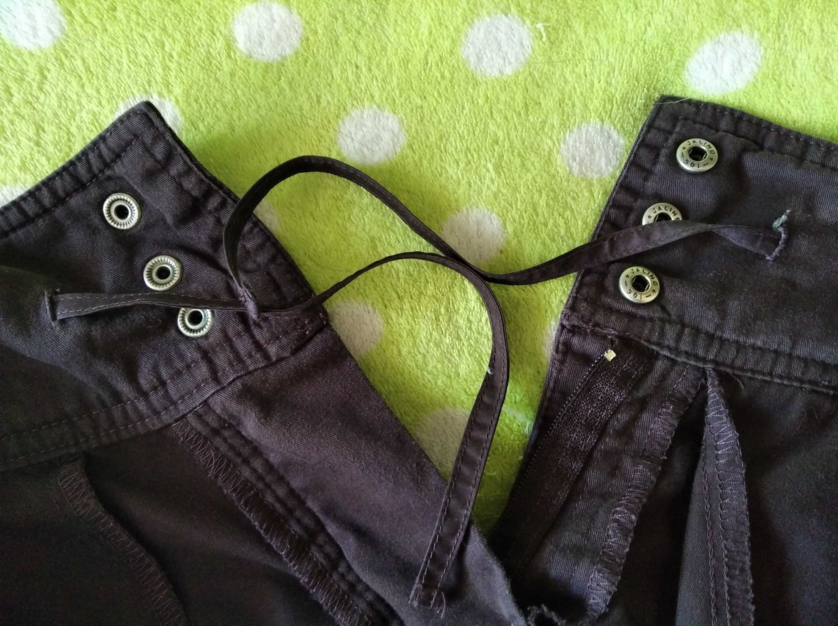 Ciemno fioletowe letnie bawełniane spodnie Adidas rozmiar 38 (UK 10)
