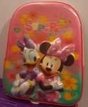 Większy błyszczący plecak Minnie Mouse z metką papierową 3D wypukły