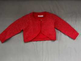 Czerwone brokatowe bolerko sweterek święta sesja rozm. 80