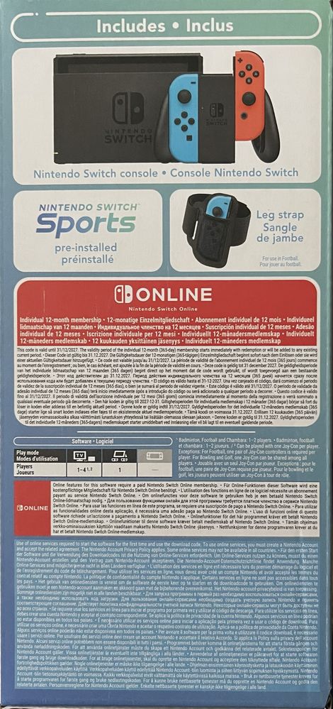 Нові! топ комплект Nintendo Switch Neon Red Blue Sports Bundle +12 міс