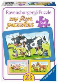 Puzzle 3x6 Zwierzaki, Ravensburger