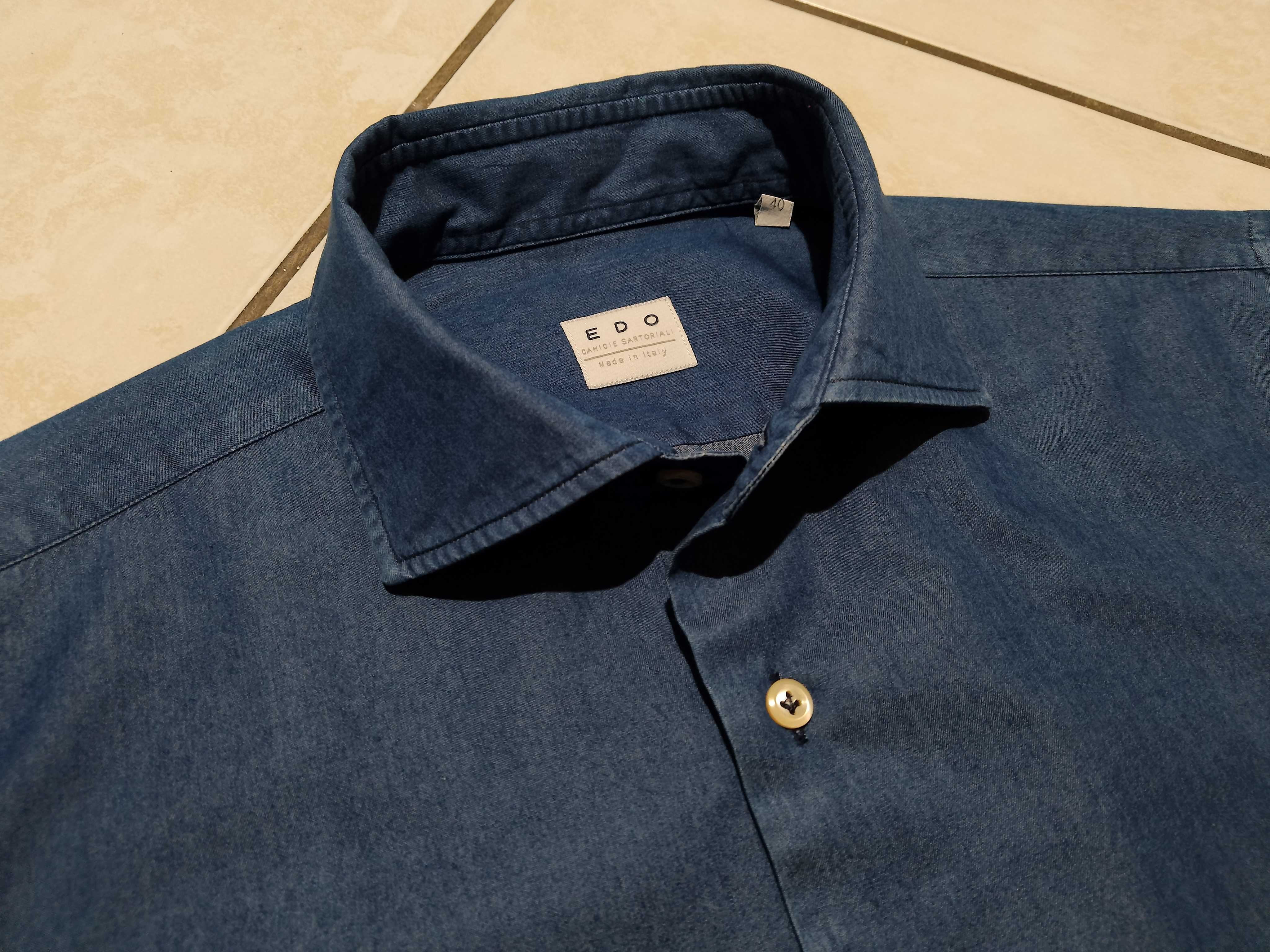 EDO CAMICIE SARTORIALI - NOWA! Koszula Męska Jeans rozmiar M