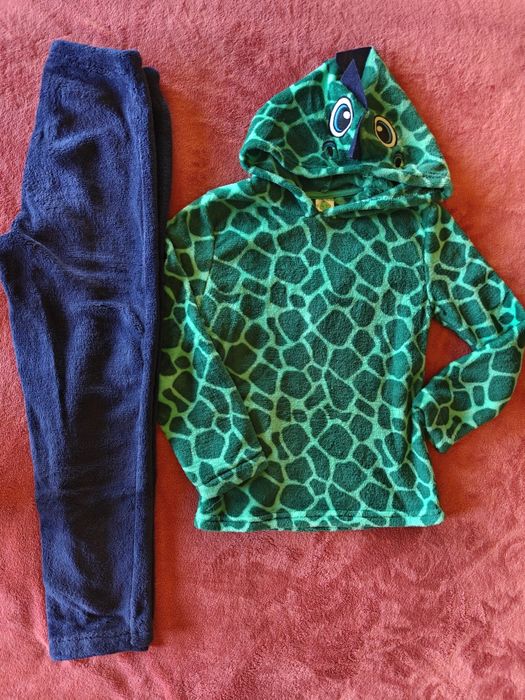 116/122 dres,piżama,przebranie,strój.Smok,dino,dinozaur.Misiowy.Ciepły