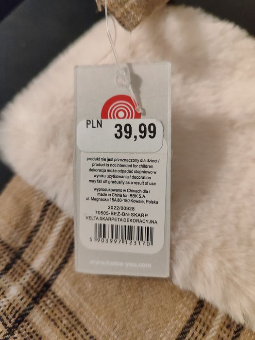 Velta dwie skarpety dekoracyjne świąteczne home you