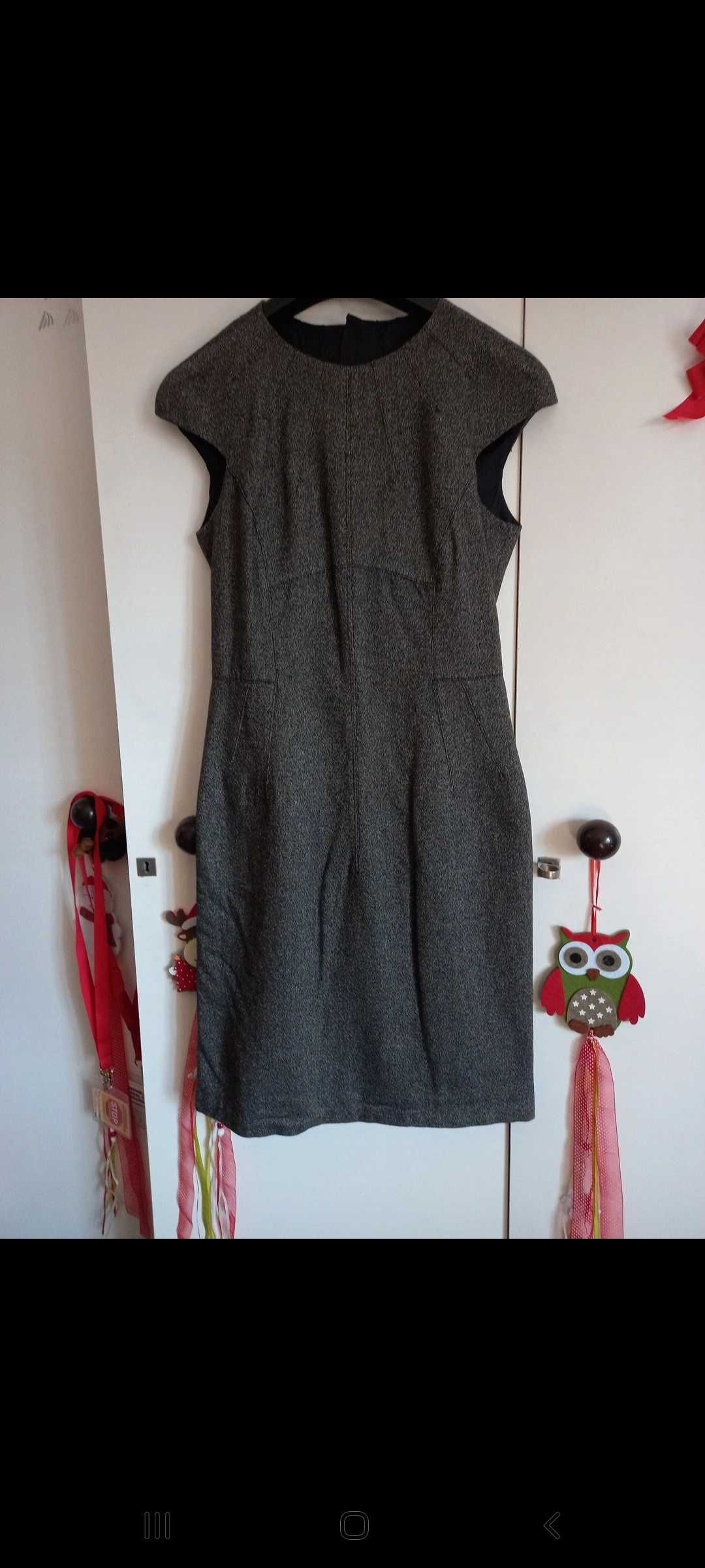 Vestido cinzento mesclado - S - Zara Woman