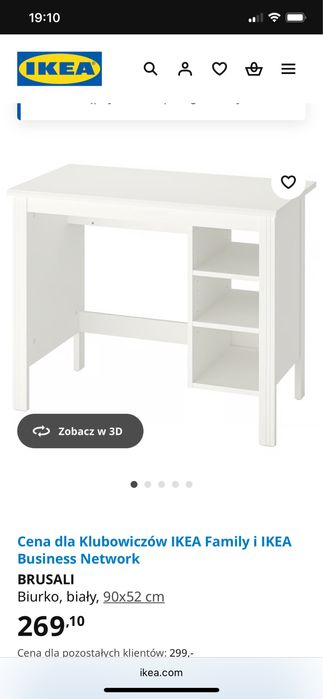 Biurko ikea brusali 90/52