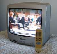 Televisão Amstrad TV + comando + antena + cabo de antena