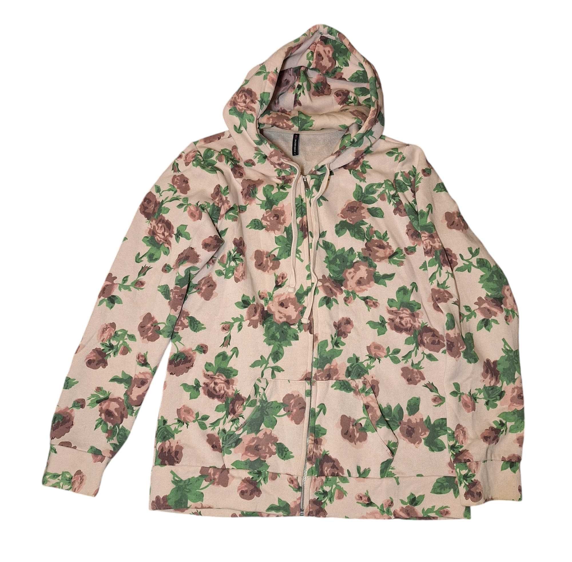 Bluza pudrowy róz w kwiaty r. L