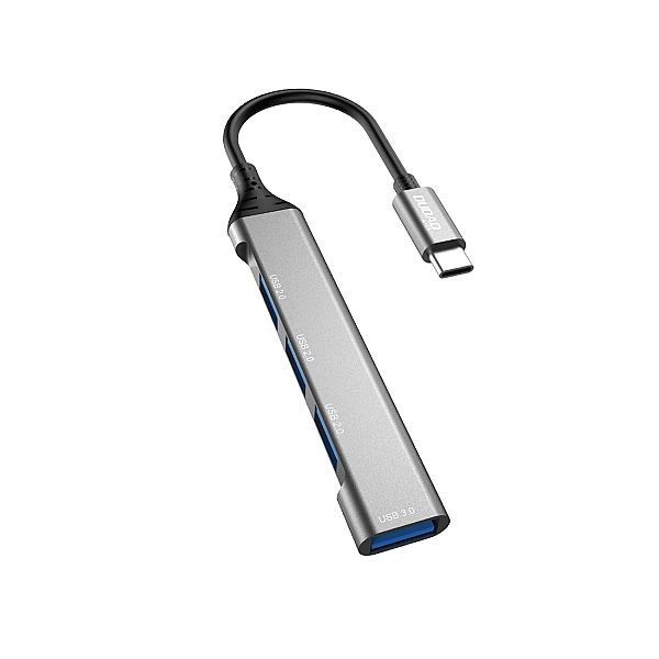 Dudao Hub 4w1 Usb-c - 4x Usb-a (3 x Usb2.0 / Usb3.0) 6,3cm czarny (a16