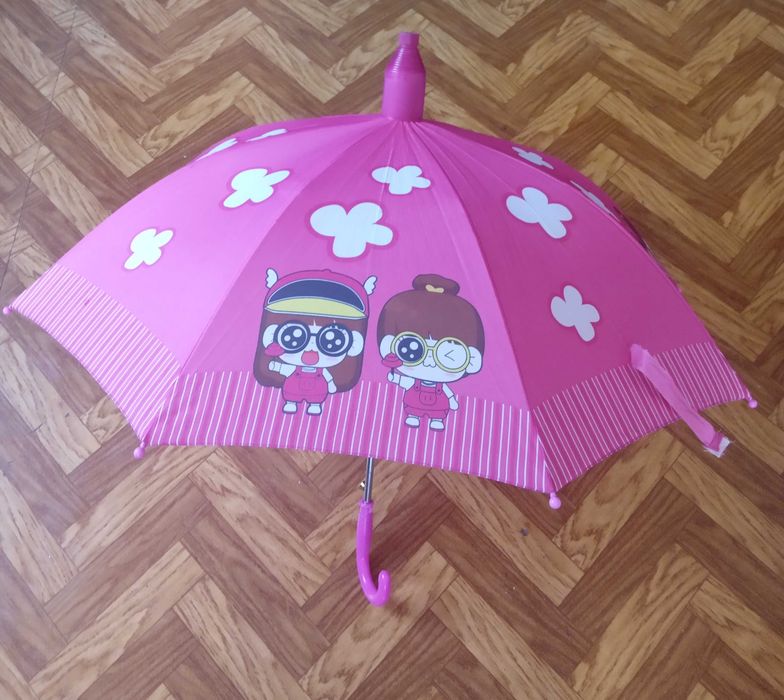Детский зонтик розового цвета,полуавтомат
