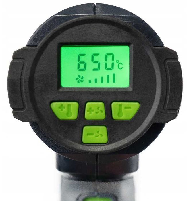 Opalarka elektryczna REGULACJA MOCNA LCD 2200W + 5 DYSZ + SZPACHLA