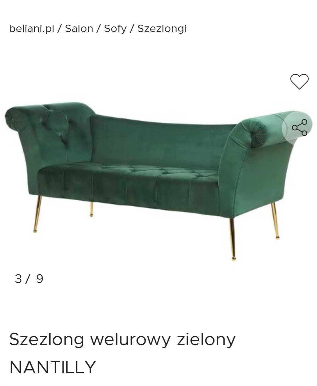 Szezlong Beliani ciemnozielony